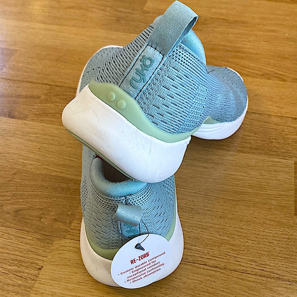 NWT Ryka Knit Perforated Slip-Ons Maisey Gray Mist Size 8.5 - Picture 3 of 9